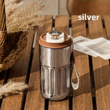 For Smart Temperature Display Stainless Steel Coffee Mug - Double-Walled Insulated Travel Cup for Both Men & Women, Portable with Battery-Powered Feature