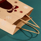 10-Pack Christmas Gift Tote Bags with Santa, Reindeer, Sleigh Designs - Multipurpose Paper Goodie Bags for Holiday Treats, Parties, and Events