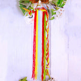 HULIANFU Unicorn Hair Clips Storage Organizer Wall Hanging Decor Hair Bow Holder For Girls Room Decor Aesthetic Wall Art Bohemian Tassel