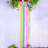 HULIANFU Unicorn Hair Clips Storage Organizer Wall Hanging Decor Hair Bow Holder For Girls Room Decor Aesthetic Wall Art Bohemian Tassel