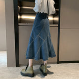 hulianfu Denim On-trend Asymmetric Skirt