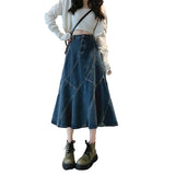 hulianfu Denim On-trend Asymmetric Skirt