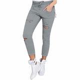 New Ripped Jeans For Women Women New Ripped Trousers Stretch Pencil Pants Leggings Women Jean Casual Slim Ladies Jeans