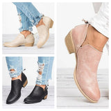 Women's Boots Slouchy Boots Chelsea Boots Outdoor Office Daily Booties Ankle Boots Summer Low Heel Cuban Heel Round Toe Elegant Casual Minimalism Walking Shoes Faux Leather Zipper Solid Color Black
