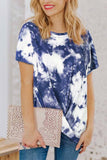 hulianfu Round Neck Tie-Dye T-Shirt