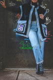 hulianfu Faux Fur Patchwork Retro Denim Gilet