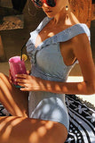 hulianfu Ruffled Striped One-Piece Swimsuit ( 3 Colors)