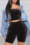 hulianfu Solid Color Stylish Tassels Denim Jacket