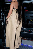 hulianfu Solid Color Whimsical Wide Leg Jumpsuit With Belt