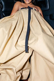 hulianfu Solid Color Whimsical Wide Leg Jumpsuit With Belt