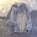 hulianfu Vintage Letters Print Women Hoodie Thick Warm Girls Sweatshirt  Winter Tops Pullovers New Brand Fashion Clothes Slim Fit