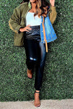 hulianfu Denim Patchwork Urban Irregular Coat