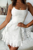 hulianfu Women Summer empire White Mesh Dress Sexy Ruffle Sleeveless Backless dress Elegant Spaghetti Strap A Line Mini Vestidos
