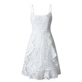 hulianfu Women Summer empire White Mesh Dress Sexy Ruffle Sleeveless Backless dress Elegant Spaghetti Strap A Line Mini Vestidos