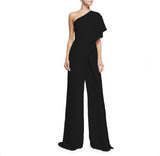 Hulianfu Sexy Ruffles Asymmetrical Solid Casual Overalls Holiday Rompers Women Long Jumpsuits Summer Playsuits Plus Size 5XL