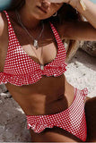 hulianfu Plaid Split Swimsuit