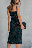 hulianfu hulianfu V Neck Print Dress With Belts(4 Colors)