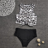 hulianfu Two-Piece High Waist Sexy Leopard Swimsuit(3 colors)