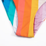 hulianfu Two-Piece Rainbow Striped Knotted Swimsuit