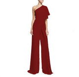 Hulianfu Sexy Ruffles Asymmetrical Solid Casual Overalls Holiday Rompers Women Long Jumpsuits Summer Playsuits Plus Size 5XL