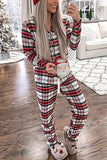 hulianfu Fashion Living Plaid Patchwork Turndown Collar Two Pieces