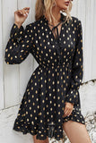 hulianfu Fashion Street Print V Neck A Line Dresses
