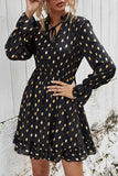 hulianfu Fashion Street Print V Neck A Line Dresses