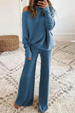 hulianfu Fashion British Style Solid O Neck Long Sleeve Two Pieces(4 colors)