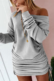 hulianfu Street Solid Patchwork Frenulum O Neck Pencil Skirt Dresses(6 Colors)