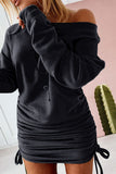 hulianfu Street Solid Patchwork Frenulum O Neck Pencil Skirt Dresses(6 Colors)
