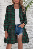 hulianfu British Style Plaid Print Patchwork Turndown Collar Dresses(3 colors)