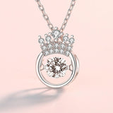 hulianfu Sparkling Crown Round Necklaces For Queen
