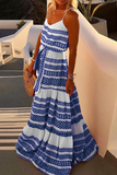 hulianfu - Sexy Print Frenulum V Neck Beach Dresses(4 Colors)