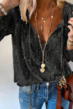 hulianfu Fashion Elegant Solid Patchwork V Neck Blouses(4 Colors)