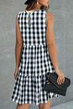 hulianfu Fashion Street Plaid Patchwork O Neck Princess Dresses