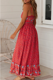 Bohemian Floral Split Joint V Neck Princess Dresses(3 colors)
