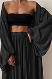 hulianfu Fashion Casual Solid With Belt Strapless Three Pieces(4 colors)