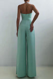 hulianfu Fashion Casual Solid Patchwork V Neck Loose Jumpsuits(6 Colors)