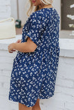 hulianfu Fashion Casual Print Split Joint V Neck A Line Dresses