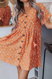 hulianfu Fashion Casual Print Split Joint V Neck A Line Dresses