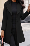 hulianfu Elegant Solid Patchwork Buckle Turndown Collar Outerwear(3 Colors)