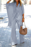 hulianfu Casual Solid Patchwork Fold Asymmetrical V Neck Half Sleeve Two Pieces(5 colors)