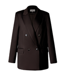 AEL Vintage Autumn Winter Women Pant Suit Dark Brown Loose Blazer Jacket & Wide Leg Pants   Office Suits Female Sets