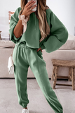 hulianfu Street Sportswear Draw String Hooded Collar Long Sleeve Two Pieces(5 Colors)