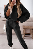 hulianfu Street Sportswear Draw String Hooded Collar Long Sleeve Two Pieces(5 Colors)