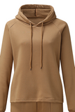 hulianfu Street Sportswear Draw String Hooded Collar Long Sleeve Two Pieces(5 Colors)