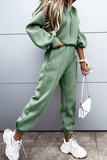 hulianfu Street Sportswear Draw String Hooded Collar Long Sleeve Two Pieces(5 Colors)