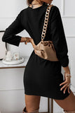 hulianfu Fashion Elegant Solid Patchwork Fold V Neck Pencil Skirt Dresses(4 Colors)