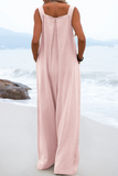 hulianfu Casual Solid Split Joint Square Collar Loose Jumpsuits（7 colors）