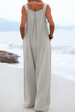 hulianfu Casual Solid Split Joint Square Collar Loose Jumpsuits（7 colors）